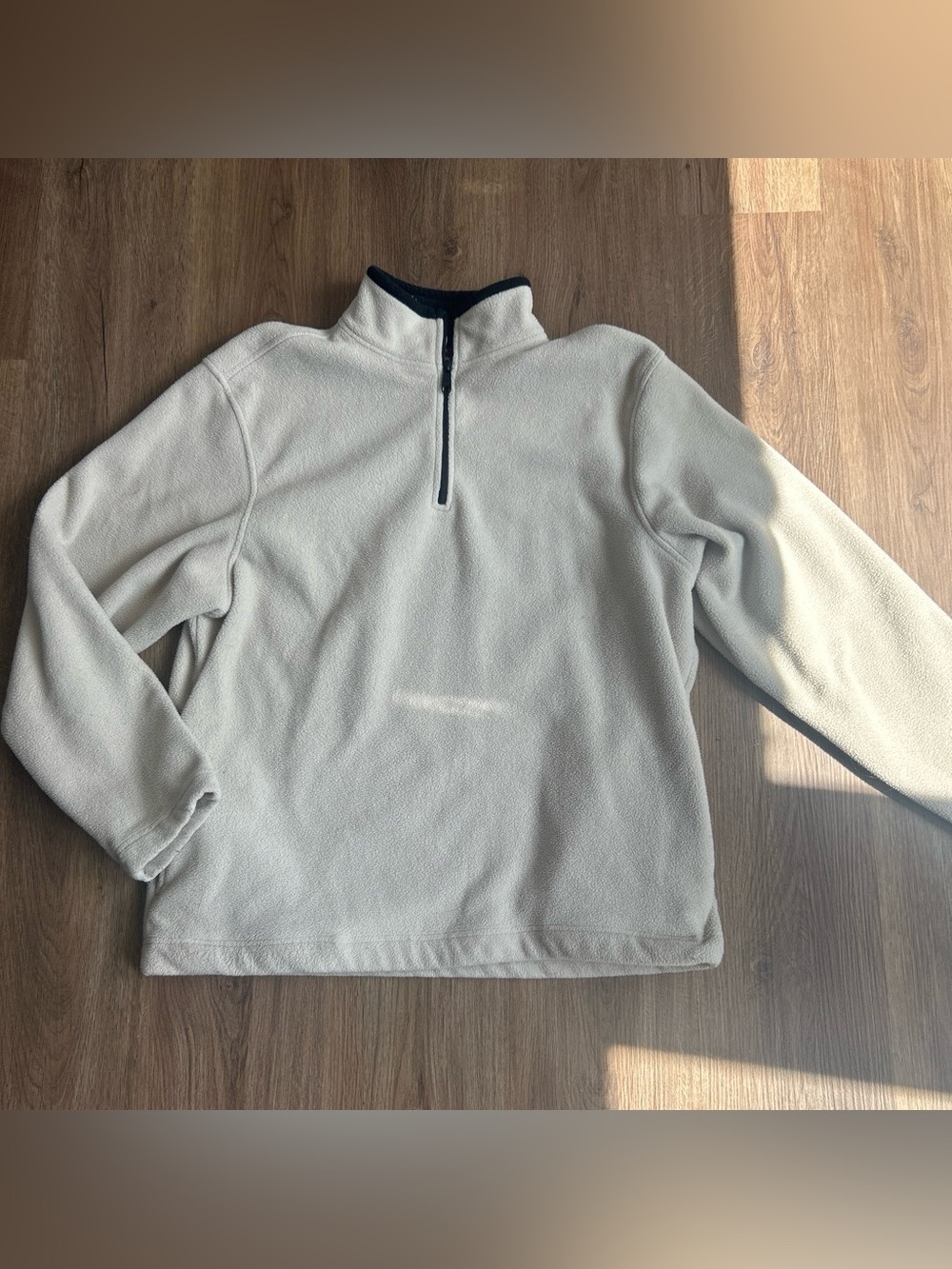 Old Navy Cream/White Fleece Half-Zip Jacket